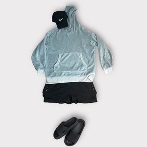 Colsie Blue Grey Soft Velvet Sweatshirt